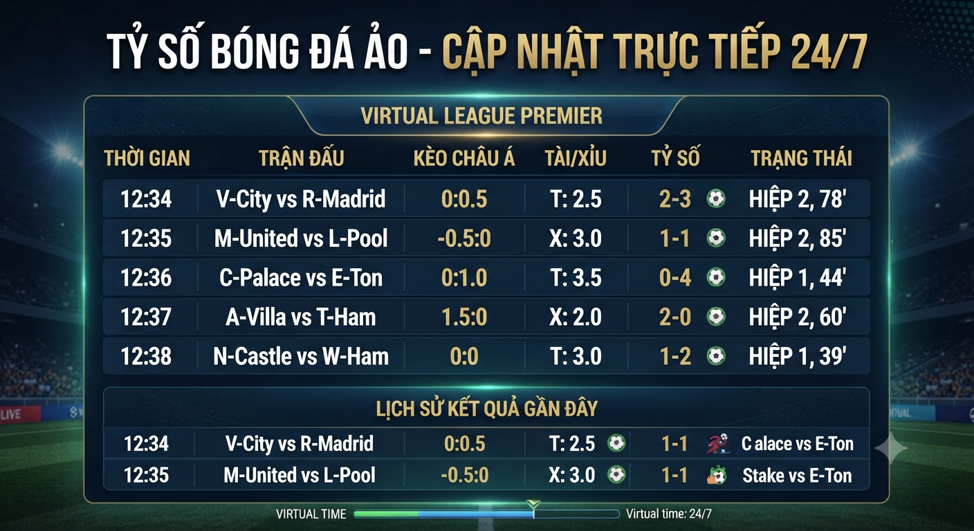 tỷ số bóng đá ảo
